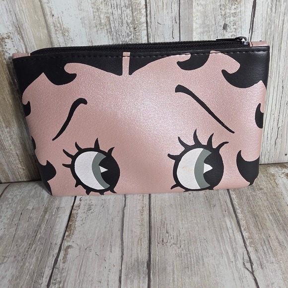 Betty Boop x Ipsy Handbags - Betty Boop x Ipsy Makeup Bag Cosmetic Pouch Pink Black Sequins